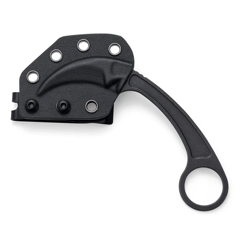 OOULORE Fixed Karambit Sharp Claw Knife Stainless Steel Handle (1.57″ Black Stonewshed 440C Blade) OK109 - Image 4