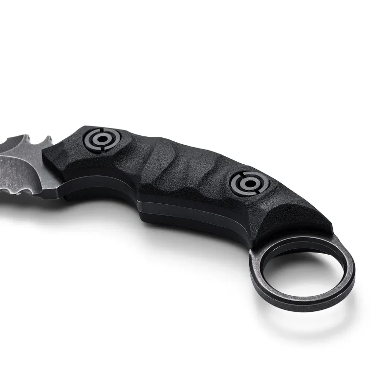 OOULORE Shadow Fury Blade Double edged Claw Knife Black G10 Handle (2.75″ Black Stonewshed D2 Blade) OK1212 - Image 9