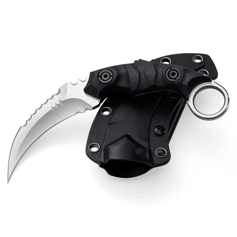 OOULORE Shadow Fury Blade Double edged Claw Knife Black G10 Handle (2.75″ Satin D2 Blade) OK1212 - Image 3