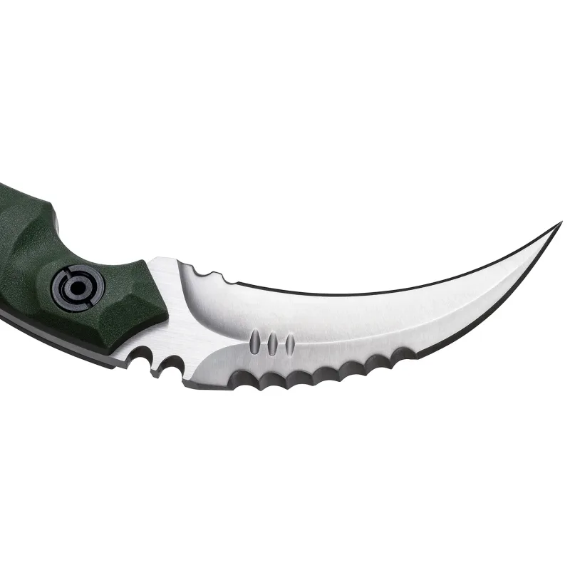 OOULORE Shadow Fury Blade Double edged Claw Knife Green G10 Handle (2.75″ Satin D2 Blade) OK1212 - Image 8